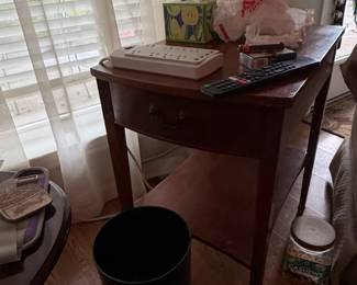 Traditional Mahogany Side Table with Drawer and Shelf