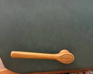  R30 - $100. La-Z-Boy rocker recliner in green leather.  Good condition, no holes or rips noted.  Measures 33" x 36" x 39" tall. 