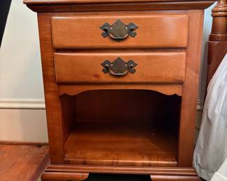 R3 - $60. Link Taylor Single Nightstand. Solid wood - both drawers slide easily. Measures 22" x 15" x 26" tall. 