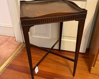 R8 -  $30. Square side table. Measures 17" square x 27" tall. Sturdy great refinishing project. 