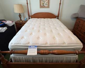 R5 - $150. Link Taylor full-size four poster bed. Very good vintage condition mattress and boxspring are included if you want them.