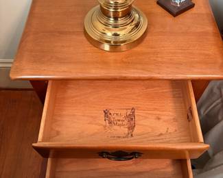 R3 - $60. Link Taylor Single Nightstand. Solid wood - both drawers slide easily. Measures 22" x 15" x 26" tall. 
