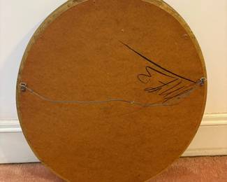 R14 - $35. Oval wooden framed mirror. Measures 23" x 27". Very good vintage condition.