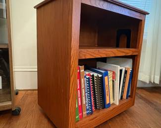 R33 - $25. Rolling wooden cart. Measures 24" x 17" x 28" tall. Very good condition lots of uses possible!