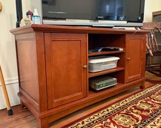 R36 - $40. Media stand. Measures 48" x 18.5" x 24" tall. Very sturdy gently used condition. 
