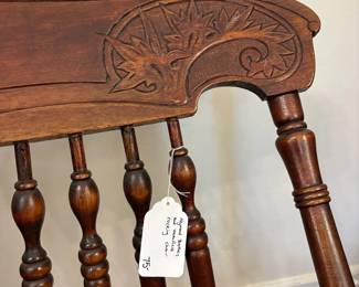  R34 - $75. Haywood Brothers and Wakefield small wooden rocking chair. Sturdy and in very good condition. Floor to seat is 15"
