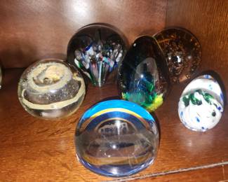 Glass paperweight collection