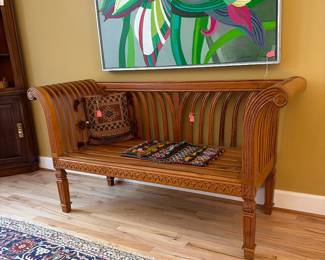 Bench with Cleopatra spindles $240