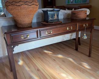 Walnut console table $165