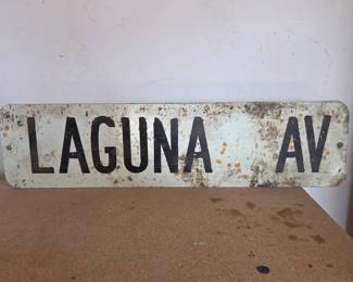 Lot 289 Vintage Laguna Av. Street Sign Metal Road Sign