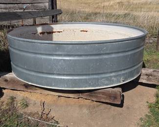 Lot 340 Vintage Galvanized Metal Stock Tank