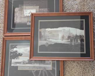 Lot #55 - Set of 3 Framed Parker, Colorado Historical Photo & Ephemera Collages – Wallen Family Collection 2002