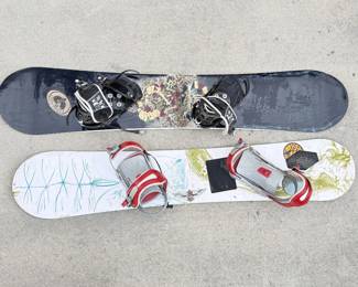 Lot #176 - Lot of 2 Burton & Ride Snowboards with Bindings – 58" & 61"