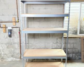 Lot 156 5Tier Metal Garage Storage Shelving Unit with Particleboard Shelves