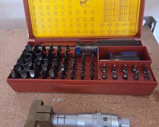 Lot 283 Brownells MagnaTip SuperSet Gunsmithing Screwdriver Bit and Handle Set, Plus Inside Micrometer