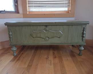 Lot 126 Vintage Lane AromaTite Cedar Hope Chest Sage Green Painted Finish