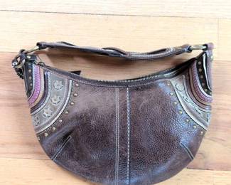 Lot #113 - Vintage Coach Soho Hobo Brown Leather Studded Shoulder Bag – Style 10477 Y2K