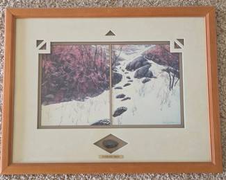 Lot 034 Bev Doolittle Doubled Back Framed Wildlife Art Print with Arrowhead Display