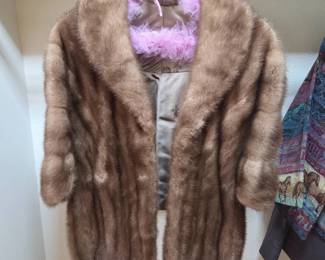 Lot 131 Vintage Brown Fur Jacket Short Coat Satin Lined No Size