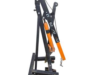 Lot 320 2Ton Foldable Hydraulic Engine Hoist Shop Crane Black and Orange Steel Heavy Duty Automotive Repair Tool