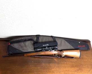 Lot 111 .3006 Caliber Rifle with Leupold Scope, Leather Sling Allen Padded Case