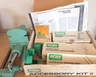 Lot 275 RCBS Reloading Accessory Kit II with Powder Trickler, Uniflow Powder Measure, Automatic Primer Feed, and Press