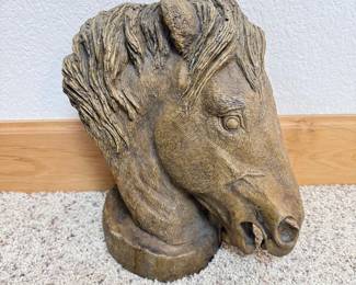 Lot 022 Athens Stonecasting Horse Head Bust Sculpture 2003 Cast Stone