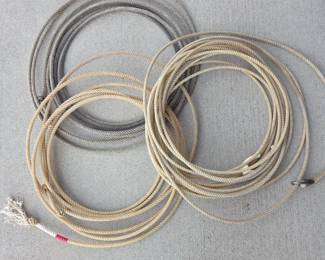 Lot 300 Three 38 Width Head Ropes Ranch Working Rope Lassos 30ft, 31ft 58ft