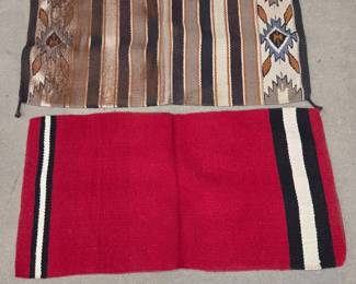 Lot 308 El Paso Southwestern Wool Saddle Blanket Red Navajo Style Saddle Blanket