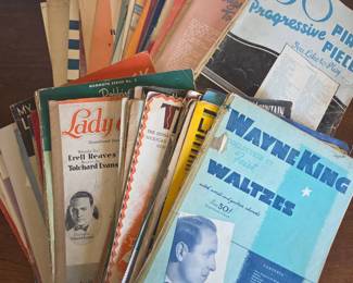 Lot 058 Large Collection of Vintage Sheet Music Songbooks Popular Songs, Waltzes More