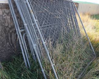 Lot 346 Chain Link Fence Gate Panels Steel Frame Outdoor Yard Fence Parts