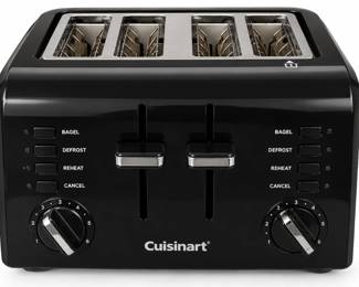 Torradeira Cuisinart preta de quatro fatias
