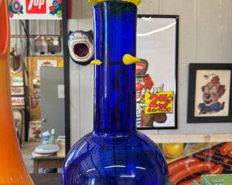Blenko Vase with Glass Orb
