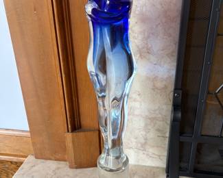 Murano glass embracing figures sculpture