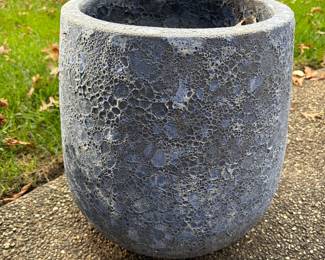 textured blue gray outdoor planters ( 4 available)