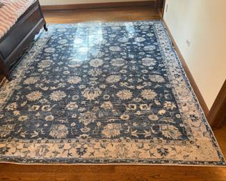 cotton poly blue background area rug
