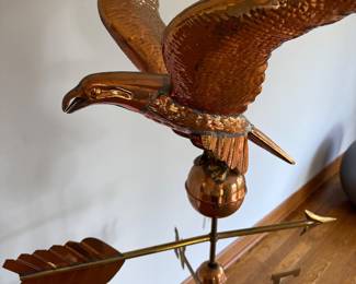 49" tall mounted copper weathervane - eagle