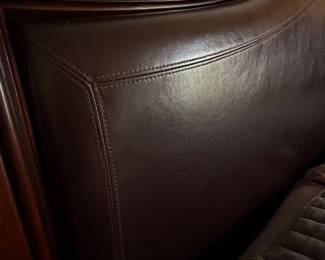 King size Sleigh bed with leather inset headboard 84 w x 65h