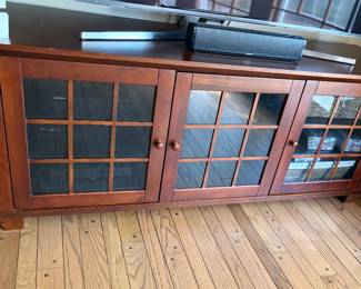 3 door wood Media Console 66w x 20d x 26h