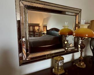 large bevel framed mirror