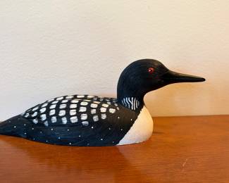 Loon carving by Jennings Decoy Co. St. Cloud signed P. Walker