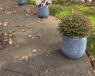 textured blue gray outdoor planters ( 4 available)