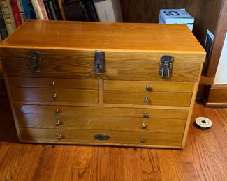 oak collector's or machinist's chest