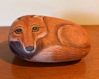 painted stone fox