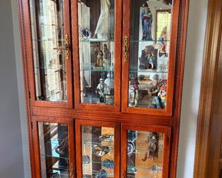 vintage glass door display cabinet