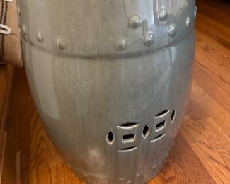 blue gray ceramic garden stool