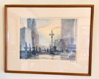 Old Chicago Charm - Tom Lynch watercolor signed print