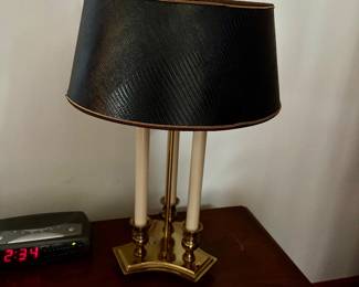 vintage 3 candlesticks brass lamp