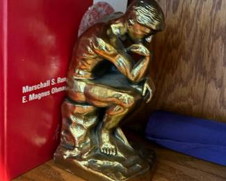metal Thinker bookends - pair