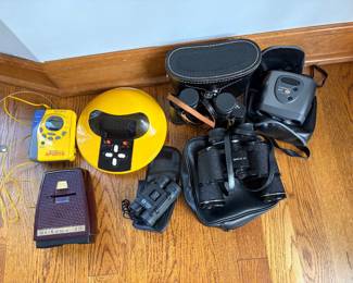 Sony Walkman, binoculars